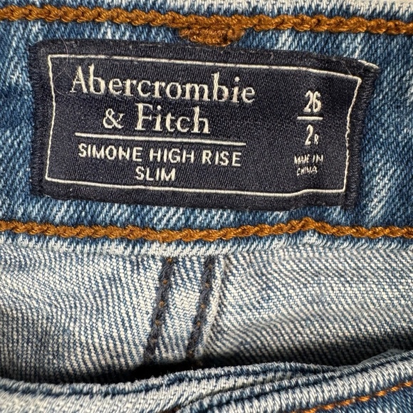 Abercrombie and Fitch Jeans Womens 26 Blue Simone High Rise Slim Straight - Picture 3 of 9